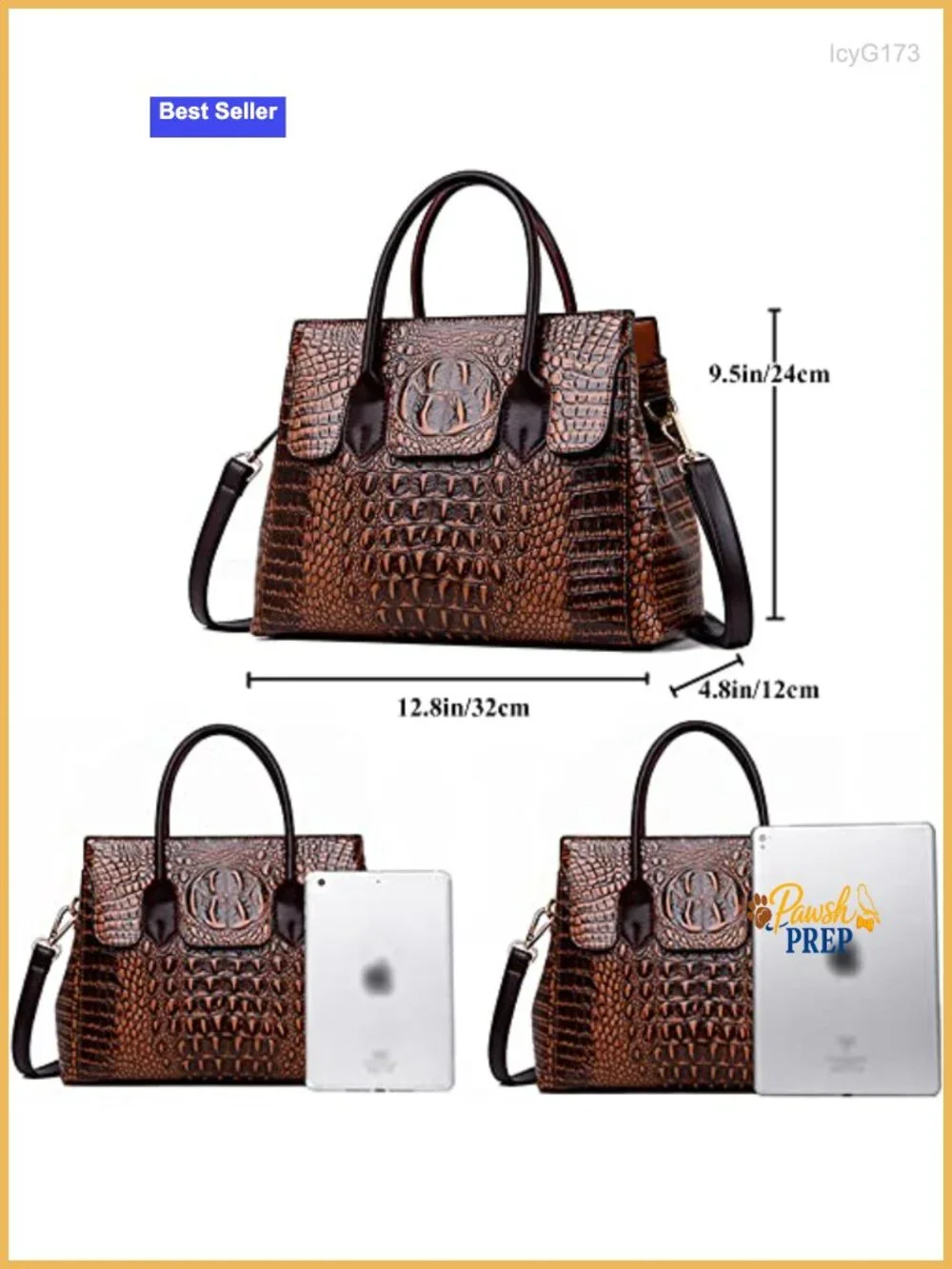 Women's Faux Leather Satchel Handbag Top Handle Crossbody Shoulder Bag